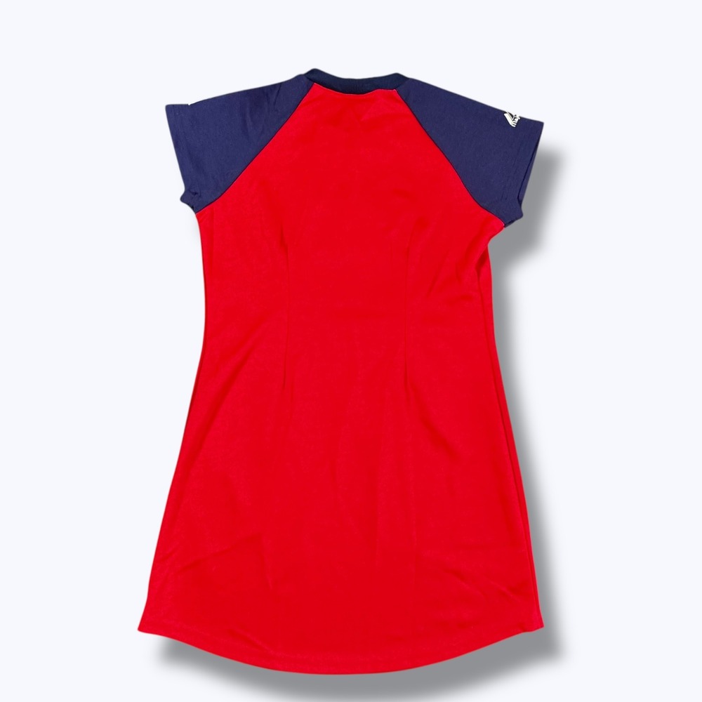 Majestic Angels Baseball Jersey Dress Red Navy Anaheim Los Angeles MLB Size M - Picture 2 of 10